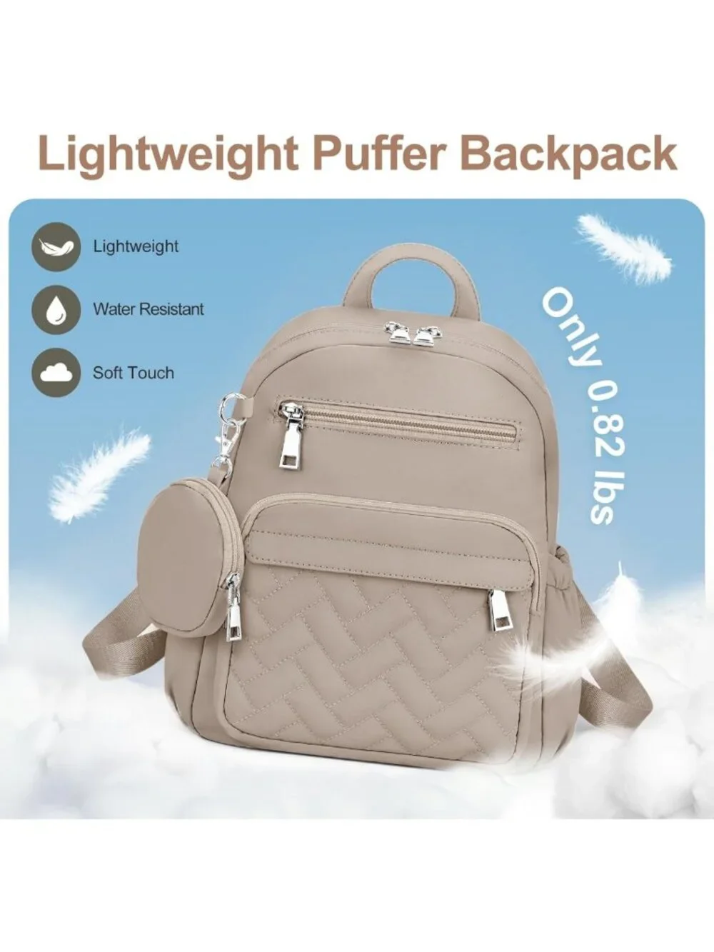 Stylish Waterproof Anti-Theft Backpack, Compact Quilted Daypack with Locking